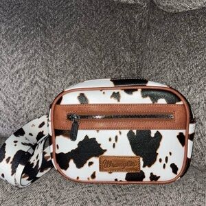 Wrangler Black and White Cow Print Bag